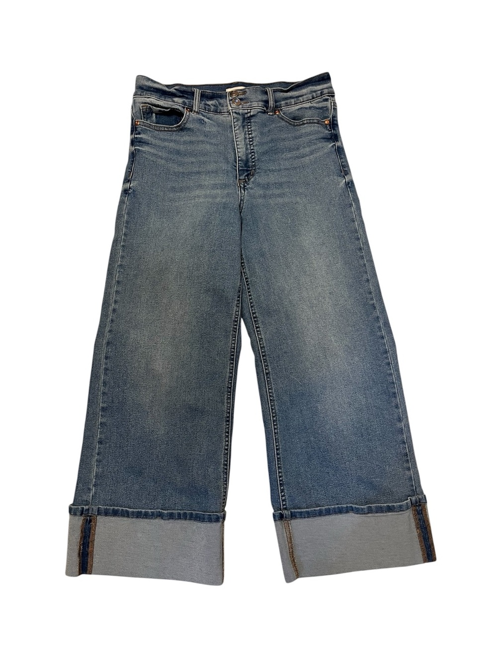sofia by sofia vergara Wide Leg Cuffed Jeans - Blue